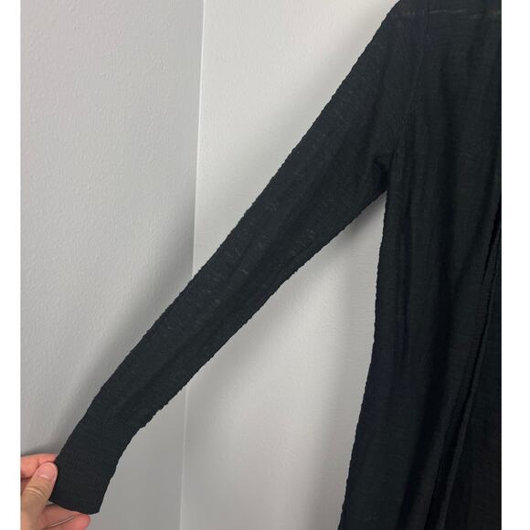 Athleta Women’s S Black Longline Open Front Cardigan Sweater Lightweight Knit - Picture 4 of 11